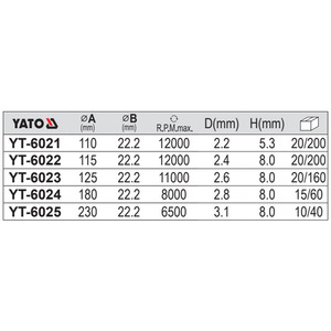 Lame de scie diamantée Yato 110 mm segmentée pour la découpe de marbre et de carreaux de céramique, utilisation à sec et à l'eau - Product Image 2
