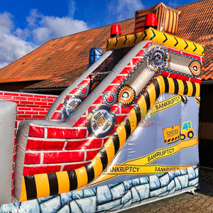 Château gonflable pour enfants, chantier de construction extérieur, château gonflable et toboggan, structure gonflable combinée pour sauter et rebondir - Product Image 5