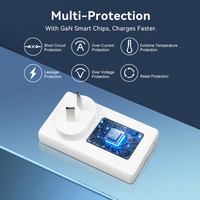 Merryking SAA RCM Certified Gan Charger 65w Pengisi Daya Dual Port 65w Pengisi Daya Cepat Maksimal PD untuk Ponsel
