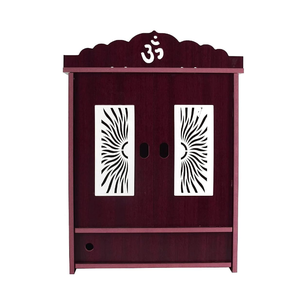 Indian Hindu Temple God Stand Temple Wall Mounted Wooden Puja <strong>Mandir</strong> for Home - Product Image 1