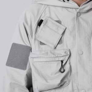 Veste d'extérieur pour homme sur mesure en gros, veste coupe-vent en coton, veste décontractée pour homme avec poches et capuche - Product Image 3