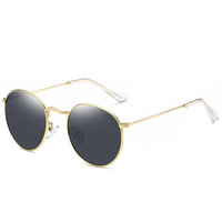 Lunettes de soleil rondes à monture métallique pour hommes et femmes, verres verts vintage, protection UV400, lunettes de soleil d'extérieur