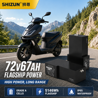 Shizun 72V 67Ah LiFePO4 Lithium Battery Pack for Electric Motorcycle 72V Lithium Battery 3000 Cycles A-Grade Cells Factory Price