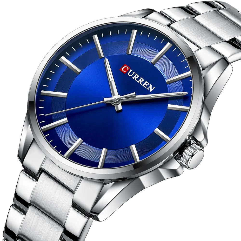 럭셔리 CURREN 8429 간단한 손목 시계 남성용 빛나는 손 스테인레스 스틸 밴드 고전적인 비즈니스 손목 시계 새로운