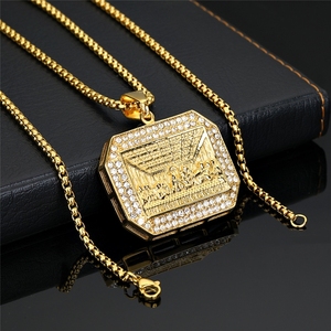 Collar <span class=keywords><strong>de</strong></span> Moda con Colgante <span class=keywords><strong>de</strong></span> <span class=keywords><strong>la</strong></span> Última Cena <span class=keywords><strong>de</strong></span> Jesús, Estilo Hip Hop, Religioso, Impermeable, <span class=keywords><strong>de</strong></span> Acero Inoxidable, Antideslustre, para Hombre - Product Image 5