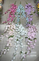 F-1710 Vente en gros de décorations de mariage, glycine artificielle blanche en soie