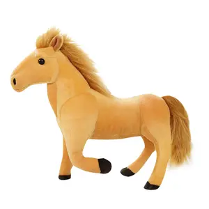 Mainan boneka kuda tiruan, mainan boneka s seperti hidup lembut surai panjang kuda poni mewah hadiah dekorasi liburan anak-anak