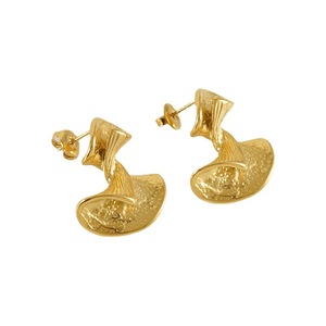 ZOGXIN Geometric Stud Earrings Gold Stainless Steel Irregular Design Fashion Jewelry - Product Image 5