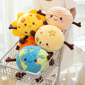 Figurines <span class=keywords><strong>de</strong></span> poupée en peluche planète amusante avec logo personnalisé espace science-fiction périphérique terre lune vénus soleil saturne peluche oreiller doux dessin animé - Product Image 3