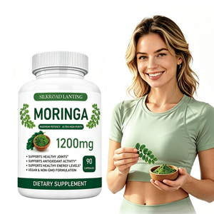 Cápsulas de Moringa 1200 mg, Polvo de Hoja, 90 Unidades, Vegano, Sin GMO, Suplemento Dietético, Antioxidante para Articulaciones, Apoyo Energético - Product Image 1