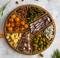 Assiette à collation pour fruits secs Casse-tête en bois Plateau de service avec 8 compartiments amovibles