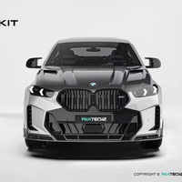 Nuevo Kit de Carrocería de Fibra de Carbono Seca Estilo PK de Alta Calidad LANYU para X6 G06: Labio Delantero, Difusor Trasero, Alerón Superior y Capó del Motor