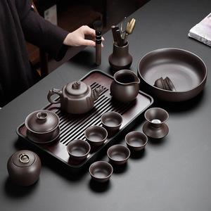 Juego de Té de Arena Púrpura de Alta Gama, Juego Completo de Tazas de Té Kung Fu para el Hogar, Tetera China con Tapa y Cuenco, Novedad <span class=keywords><strong>2023</strong></span> - Product Image 2
