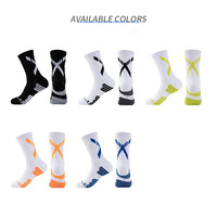 Chaussettes de sport professionnelles personnalisées pour jeunes, avec coussinets, pour le basketball et la course, à fond éponge et revers renforcé