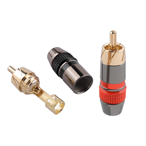 Connecteur <span class=keywords><strong>RCA</strong></span> plaqué or 24 carats OEM - Prise audio mâle avec design à vis, grande ouverture de 8,3 mm pour câble de haut-parleur DIY - Product Image 3