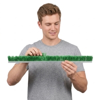 Séparateur de plantes en plastique vert avec support en aluminium - 30"L x 1 1/2"H