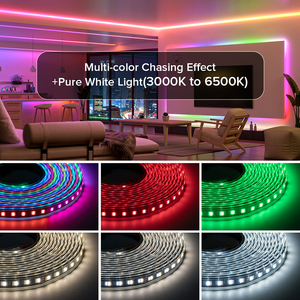 Ul Vermeld Ws2805 Rgbct 5 In 1 Dual Signaal 24V 84Leds/<span class=keywords><strong>M</strong></span> Rgb Ww Cw Afstembare Witte 3000K-6500K Adresseerbare Led Pixels Strip Lichten - Product Image 6