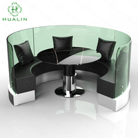 Table et chaises de salle à manger en marbre de style moderne HUALIN, ensemble de banquettes et cloisons pour restaurant de luxe