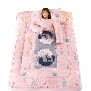 Couette épaisse portable avec fermeture éclair, 2021, nouveau Style, manches de contrôle gratuites, Anti-chute, pour dortoir, utilisation paresseuse - Product Image 6