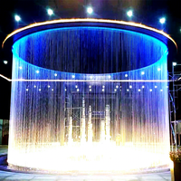 Fontaine numérique moderne et élégante DEWY, rideau d'eau extérieur, fontaine dansante, élément décoratif aquatique pour immeuble de bureaux