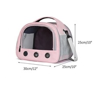 Sac de transport portable pour animaux de compagnie, respirant et transparent, avec bandoulière et poignée, idéal pour les petits animaux en voyage en extérieur