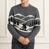 Maßgefertigter OEM ODM Herren Strickpullover Baumwolle Strickware Jacquard Pullover Hersteller Rundhals Langarm Herbst Winter