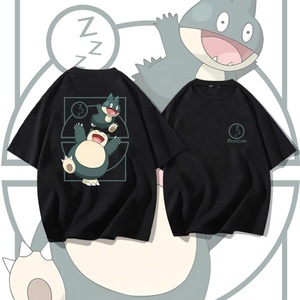 T-shirt à manches courtes en pur coton pour hommes et enfants, motif Pokémon Anime Cobrand Cards Beast, coupe ample, tendance estivale - Product Image 2