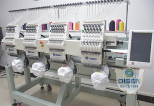 Calcetín profesional doméstico tela de ropa cuero plano 3D Logo CNC Dahao computarizado 12 agujas 4 cabezas máquina de bordado precio - Product Image 3