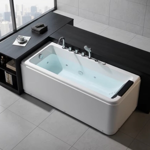 Meilleure baignoire autoportante moderne en acrylique étanche avec jets d'air à remous pour une immersion relaxante, écologique pour appartement et usage <span class=keywords><strong>extérieur</strong></span> - Product Image 1