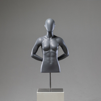 Mannequin de Torse Féminin en Fibre de Verre Durable avec Support Métallique, Mannequin Demi-Corps Féminin pour Vitrine de Magasin de Vêtements
