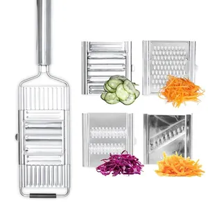 4-in-1 đa mục đích Rau Chopper cắt pho mát Shredder vắt tay thép không gỉ rau Slicer với xử lý