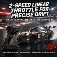 Coche RC de Aleación a Escala 1:64 con Control Remoto Eléctrico, Luces LED, Proporcional 2.4G, Juguete de Carreras, Regalo para Niños, Coche RC de Derrape