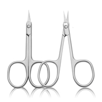 Ciseaux de beauté personnalisés en gros, ciseaux à ongles en métal à pointe fine pour le soin des ongles
