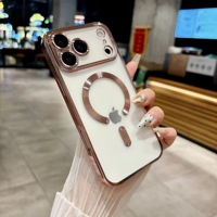 Coque de protection ultime en TPU mince magnétique pour iPhone 17 Series, avec plaque arrière rigide en acrylique transparente et anti-rayures
