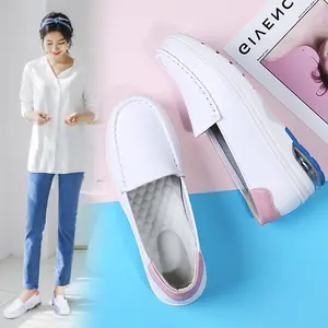 Zapatos de seguridad de trabajo para mujer, zapatillas femeninas de microfibra, resistentes al agua, color blanco