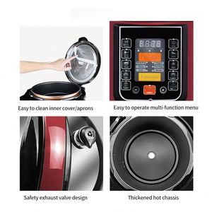 Cuisinière à pression électrique de haute qualité, pour usage commercial ou domestique, en acier inoxydable, capacité multi-usage de 6 L - Product Image 4