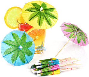 Cure-dents en papier vert en bambou pour boissons, Cocktail, cocotier Tropical, cure-dents de <span class=keywords><strong>palmier</strong></span>, bâtons de <span class=keywords><strong>Parasol</strong></span> - Product Image 4