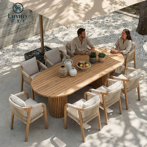 Set <span class=keywords><strong>di</strong></span> Tavolo Lungo e Sedie da <span class=keywords><strong>Giardino</strong></span> in Teak su Misura, Elegante Set da Pranzo in <span class=keywords><strong>Legno</strong></span> <span class=keywords><strong>per</strong></span> Esterni - Product Image 4