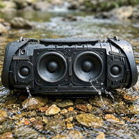 Haut-parleur Bluetooth sans fil haute puissance 80W RMS, modes de diffusion, AUX, USB, batterie externe, portable, pour l'extérieur, les voyages, boombox, haut-parleur audio