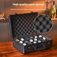 Boîte de rangement pour montres en aluminium à 8/18 emplacements, avec serrure à code, résistante aux chocs, pour voyage