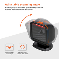 Pemindai Barcode LED QR Omnidirectional Luckydoor Factory Wired USB Linux/Android/Windows untuk Supermarket, Desktop, 1D 2D, Stok