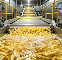Friteuse électrique automatique au gaz GPL/diesel à capacité personnalisée pour ligne de transformation des aliments frits
