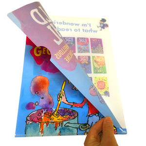 Tùy chỉnh A4 nhựa PP rõ ràng l-hình dạng thư mục tập tin với đầy đủ màu sắc in ấn chất lượng cao nộp hồ sơ sản phẩm - Product Image 2