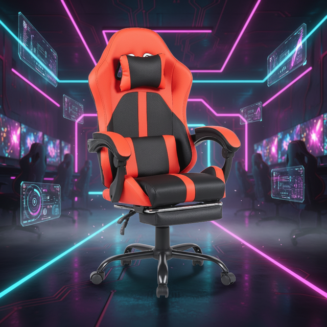Ergonomic Pvc Racing PC Gaming Chair High Grade Foldable Design Lumbar Support System Game Recreation