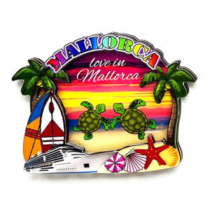 Imanes de madera personalizados, imán de nevera de recuerdo, Isla de la playa, España, novedad - Product Image 1