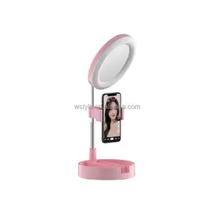 Atacado suporte da lâmpada câmera-Anel de luz para selfie com 3 cores, suporte para câmera com tripé e suporte para estúdio, lâmpada de preenchimento para fotos, maquiagem, auto espelhado, 2021