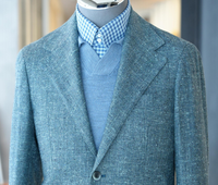 Traje de Negocios de Alta Calidad con Chaqueta de Color Especial, Blazer de Lino y Lana para Hombre, Blazer Cruzado, Conjuntos para Hombre de Talla Grande
