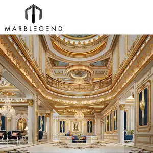 Лучшее роскошное решение для виллы, традиционный классический дизайн интерьера для гостиной Royal 3D