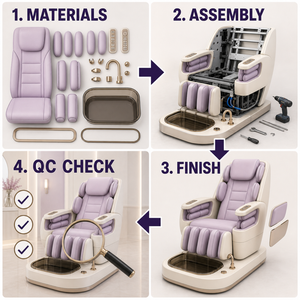 Foot Spa <b>Chair</b> with Arm Airbags for Premium Nail Salon - Product Image 5