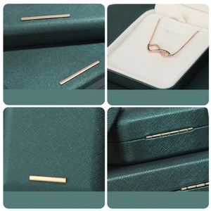 Wholesale Luxury Velvet PU Leather Jewelry Display <b>Box</b> Rectangle Shape High-End Storage for Rings <b>Earrings</b> Pendants - Product Image 5